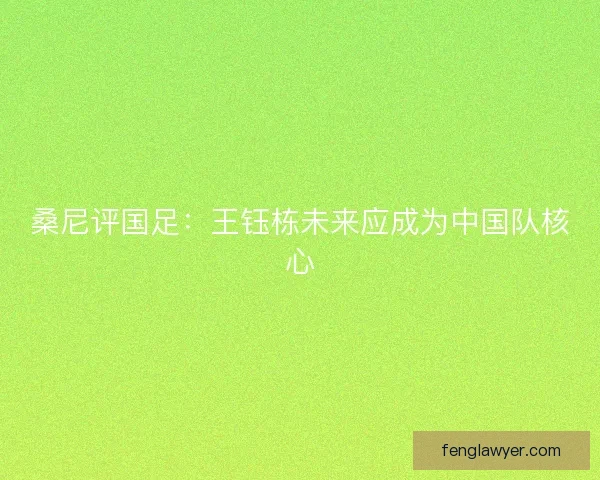 桑尼评国足：王钰栋未来应成为中国队核心